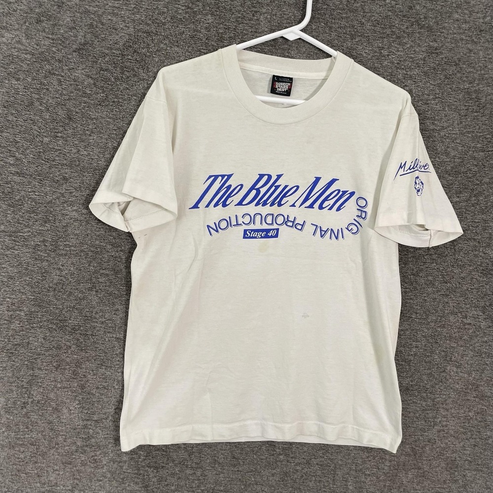 Vintage Screen Stars Best The Blue Men Shirt Mens L White Stage 40 Drama Tee